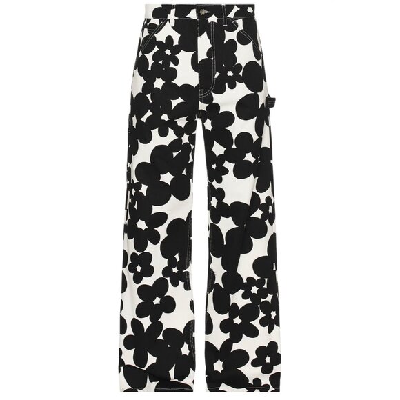 Marni Trousers Floral Print Pants in Black 48 New Unisex Trousers - Picture 2 of 16